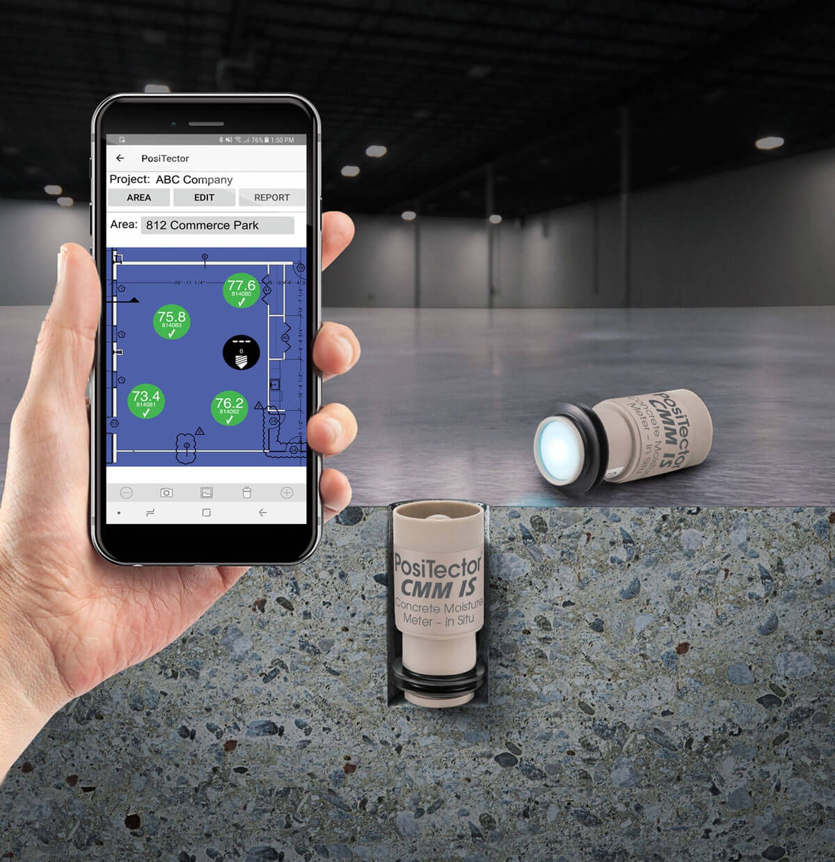 PosiTector® CMM Concrete Moisture Meter